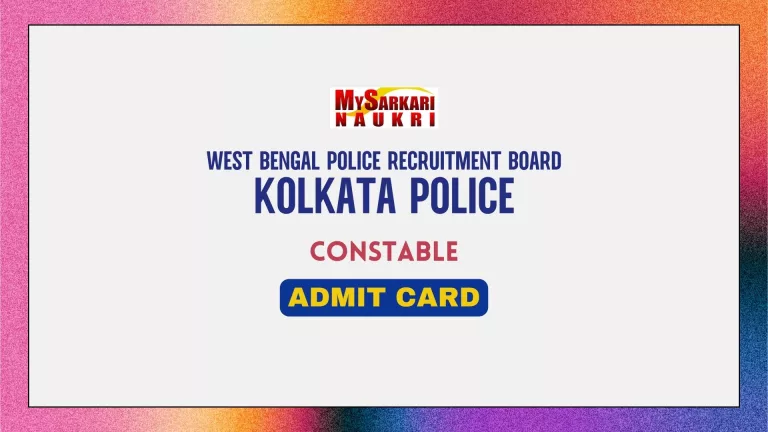 Kolkata Police Constable Admit Card
