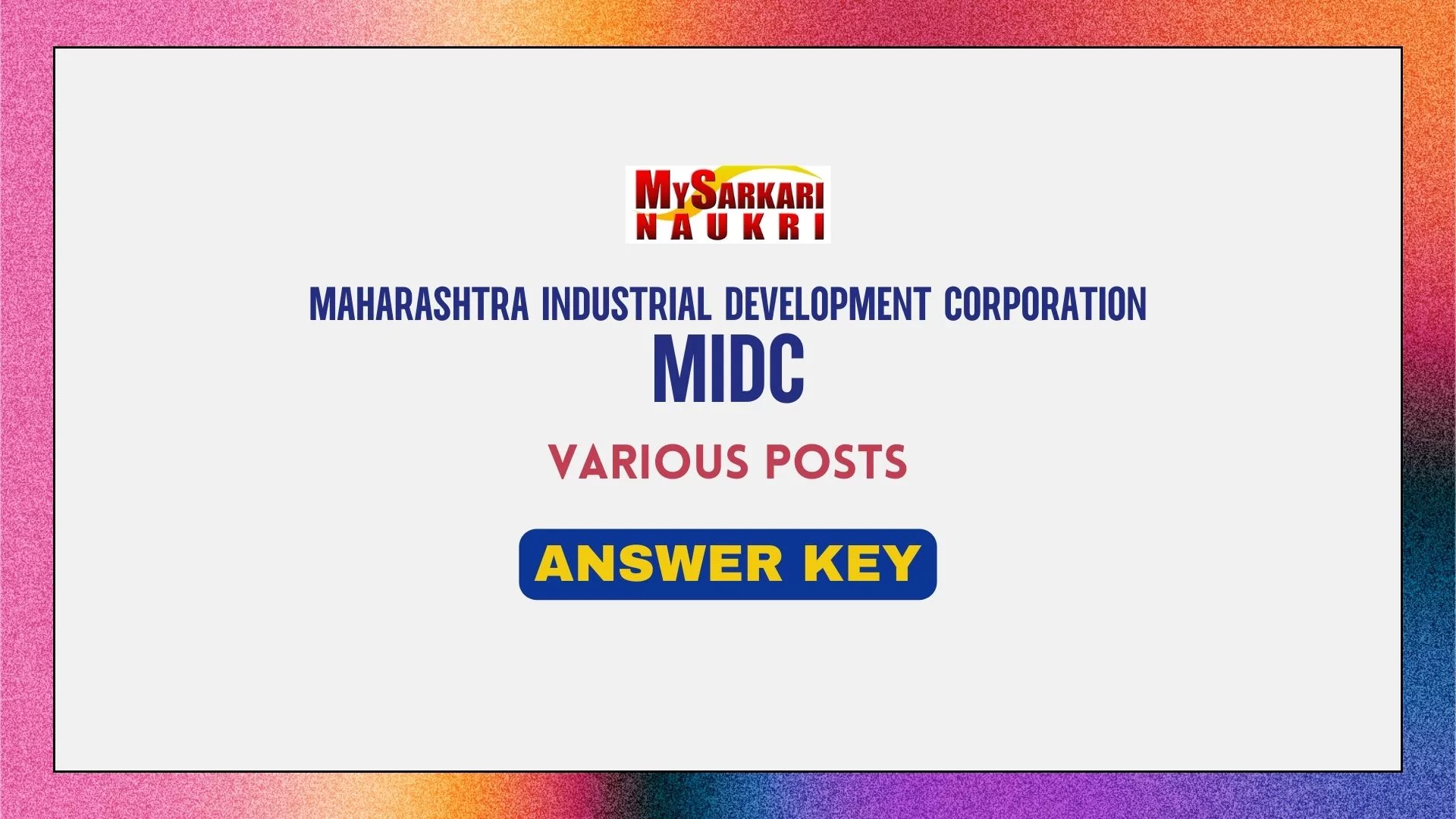 MIDC Answer Key