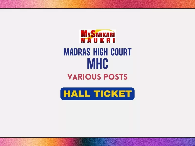 Madras High Court Hall Ticket