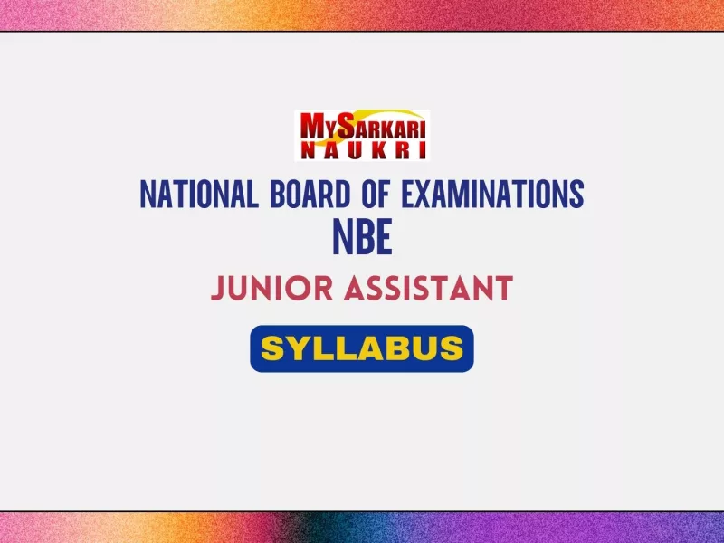 NBE Junior Assistant Syllabus