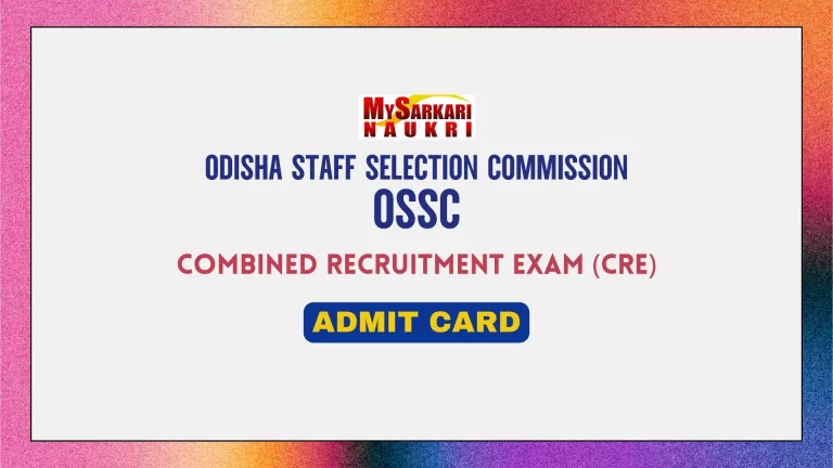 OSSC CRE Mains Admit Card