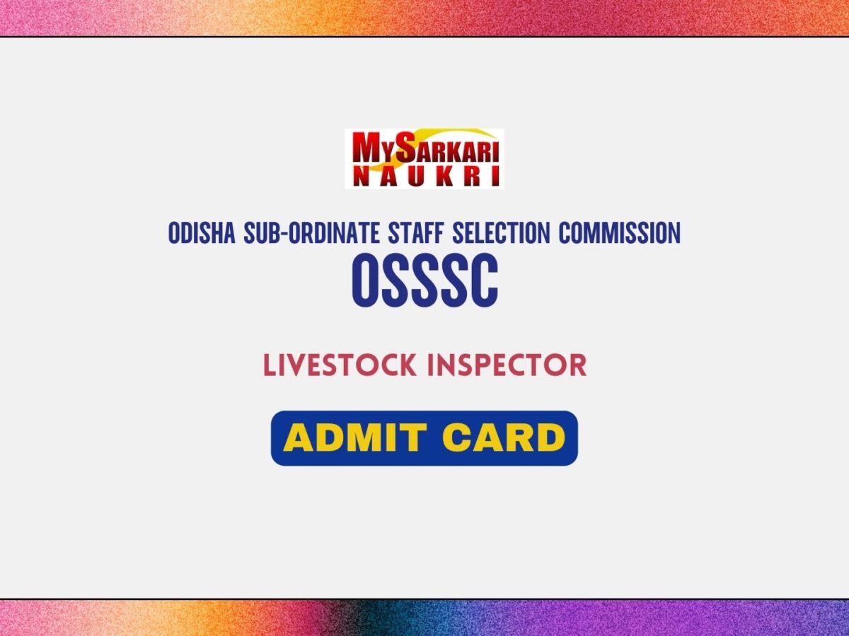 OSSSC Livestock Inspector Admit Card