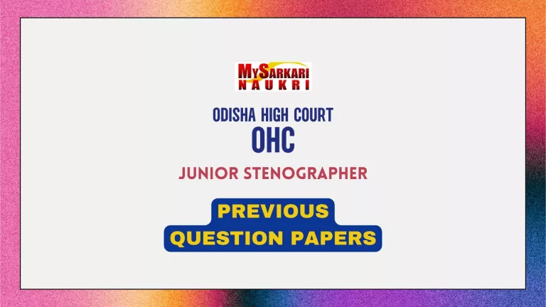 Odisha High Court Junior Stenographer Previous Questions Papers