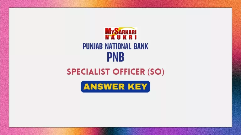 PNB SO Answer Key