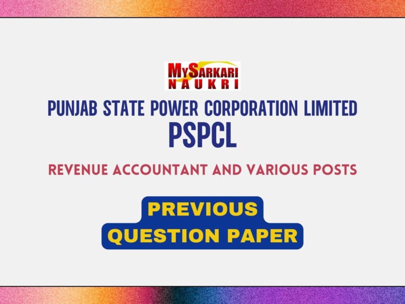 PSPCL Revenue Accountant and Various Posts Previous Question Paper