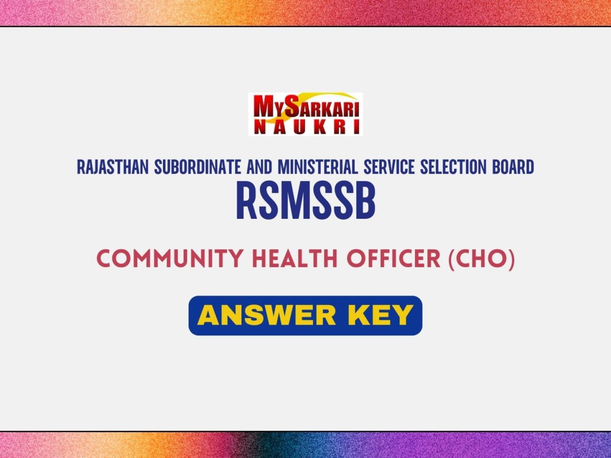 RSMSSB CHO Answer Key