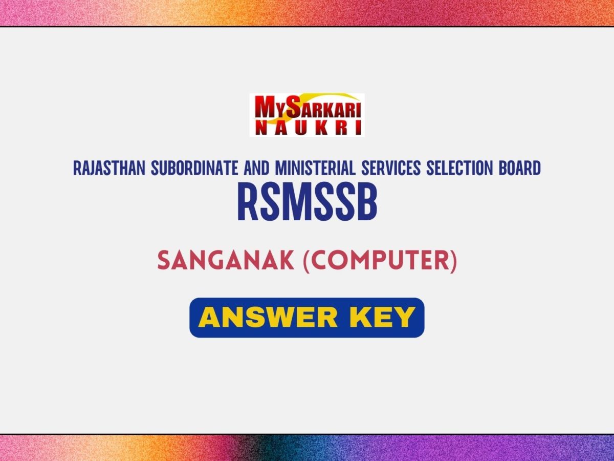 Rajasthan Sanganak Answer Key