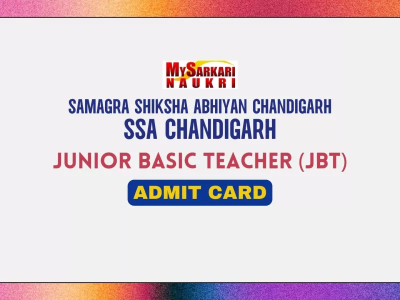 SSA Chandigarh JBT Admit Card