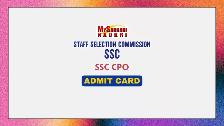 SSC CPO Admit Card
