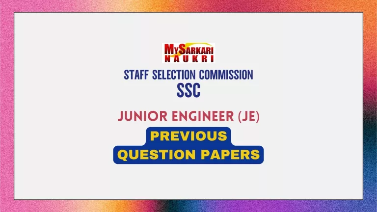 SSC JE Previous Question Papers