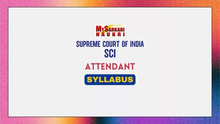 Supreme Court of India Attendant Syllabus