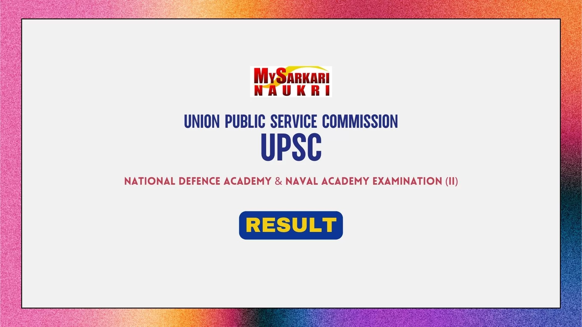 UPSC NDA 2 Final Result