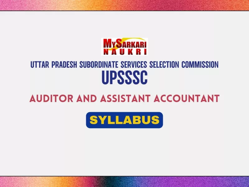 UPSSSC Auditor Syllabus