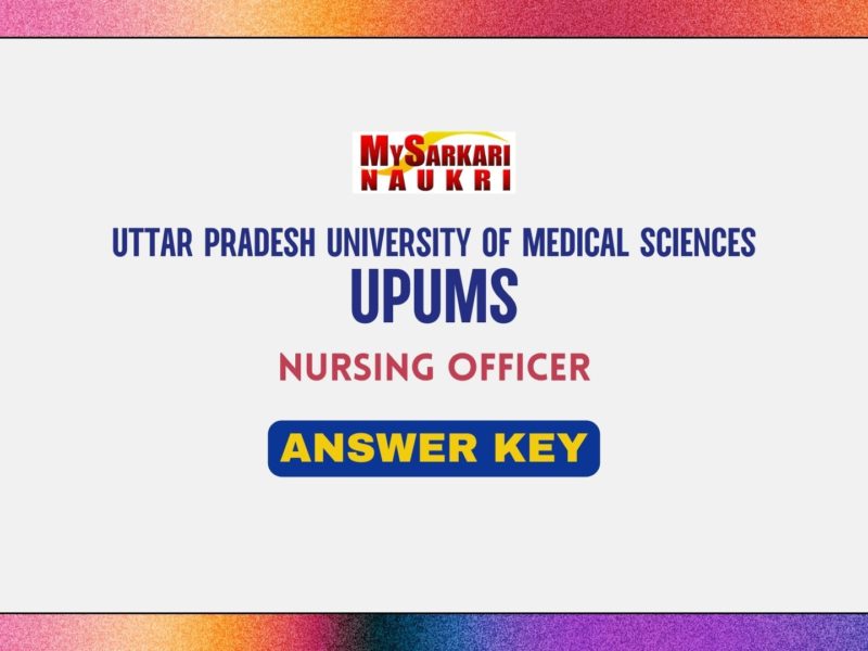 UPUMS Nursing Officer Answer Key