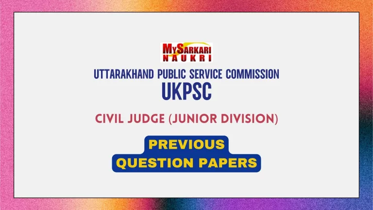 Uttarakhand Judicial Service Examination Previous Year Papers