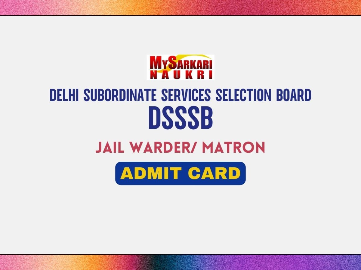 DSSSB Warder Admit Card