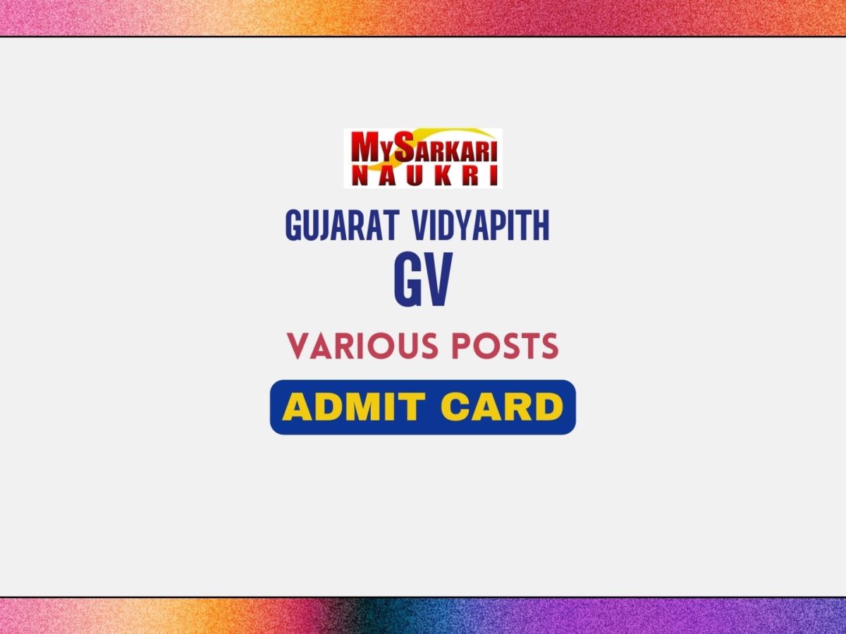Gujarat Vidyapith Admit Card