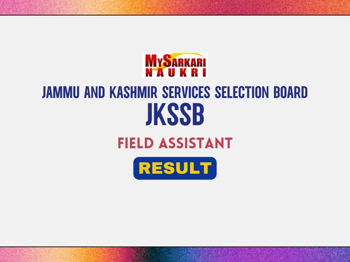 JKSSB Field Assistant Result