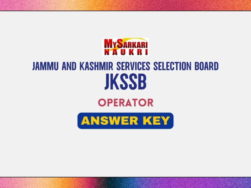 JKSSB Operator Answer Key