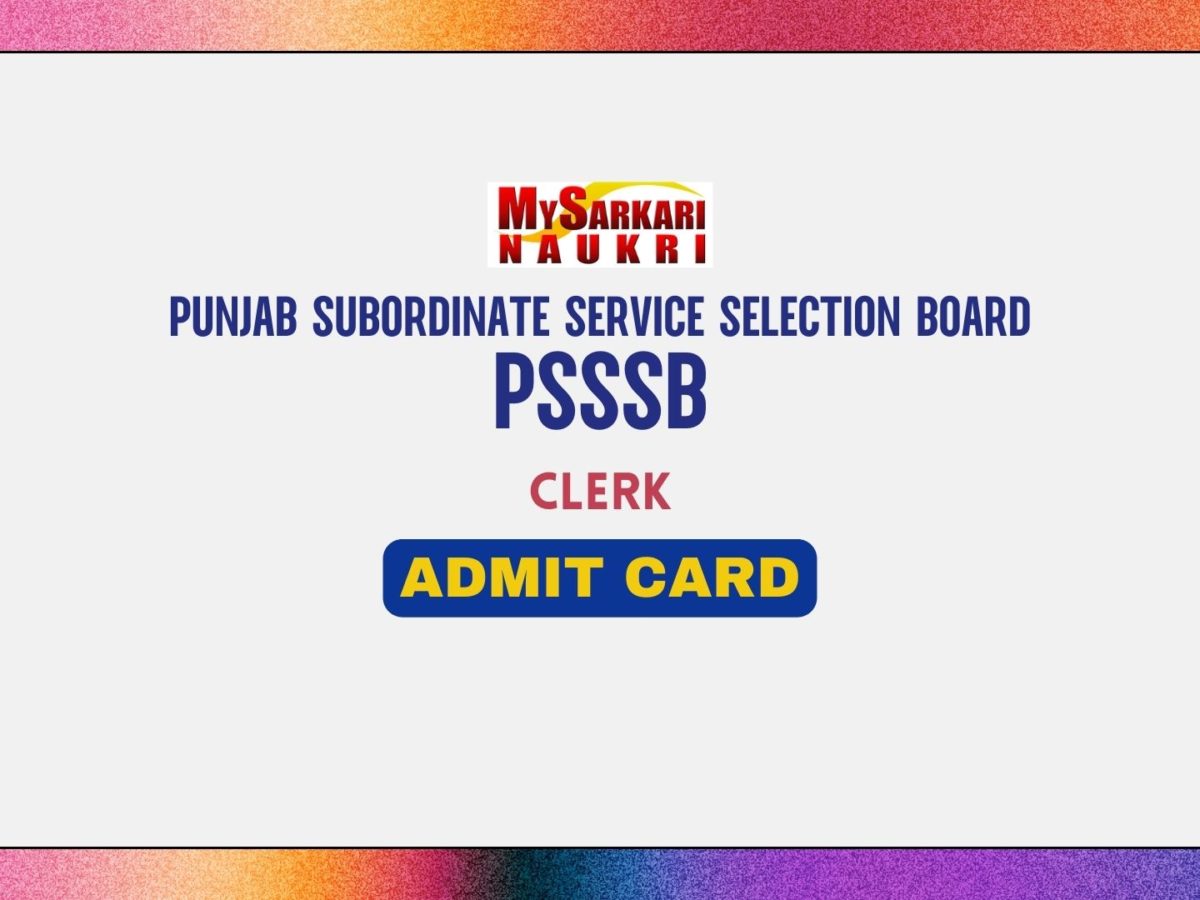 PSSSB Clerk Admit Card