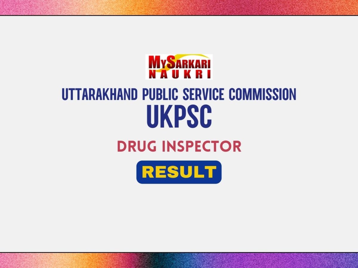 UKPSC Drug Inspector Result