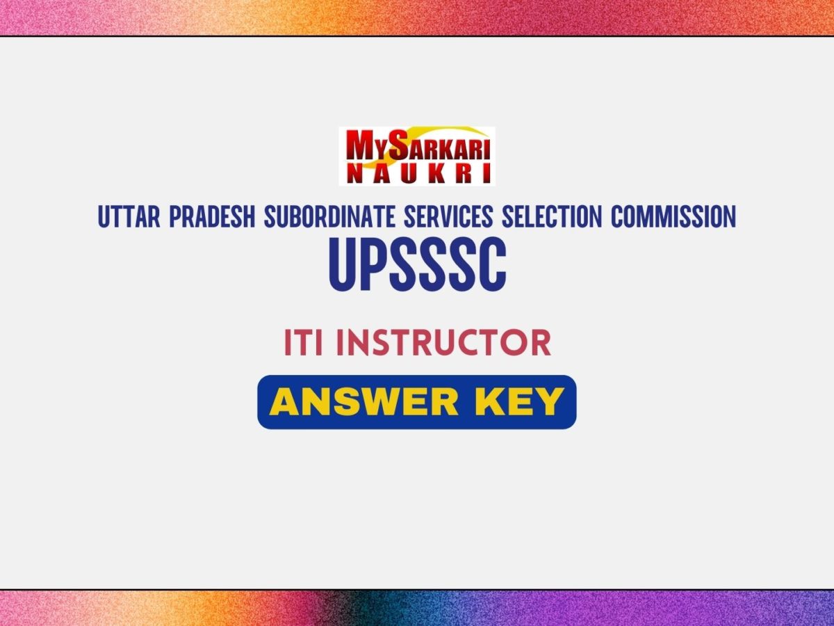 UPSSSC ITI Instructor Answer Key