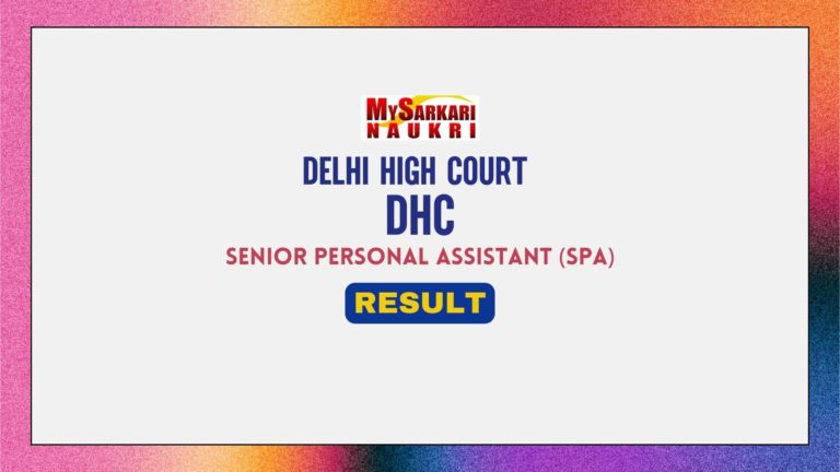 Delhi High Court SPA Stage 3 Result