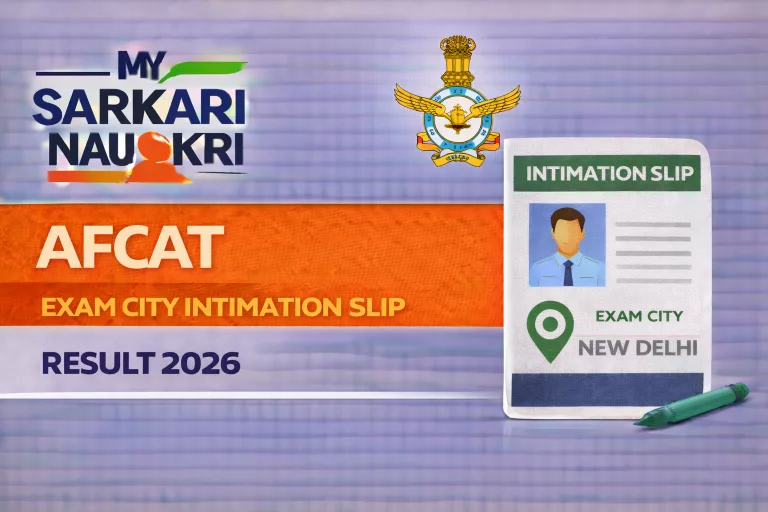 AFCAT Exam City Intimation Slip 2026