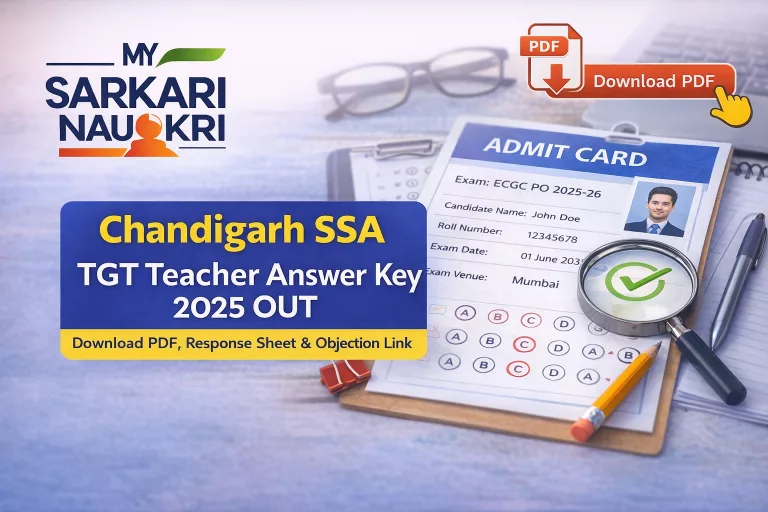 Chandigarh SSA TGT Teacher Answer Key 2025 OUT - Download PDF, Response Sheet & Objection Link