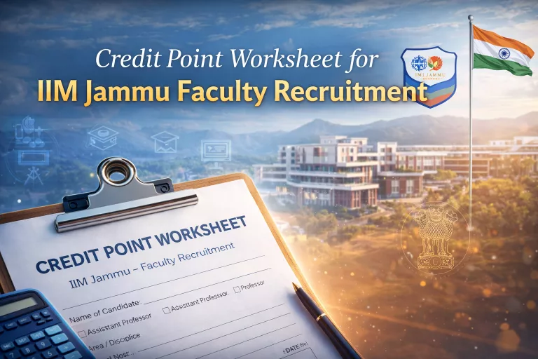 Credit Point Worksheet for IIM Jammu Faculty Recruitment