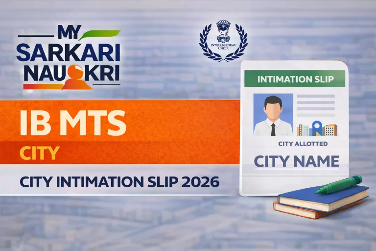 IB MTS City Intimation Slip 2026