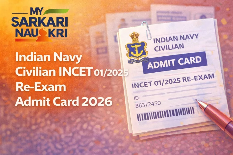 Indian Navy Civilian INCET 01/2025 Re-Exam Admit Card 2026