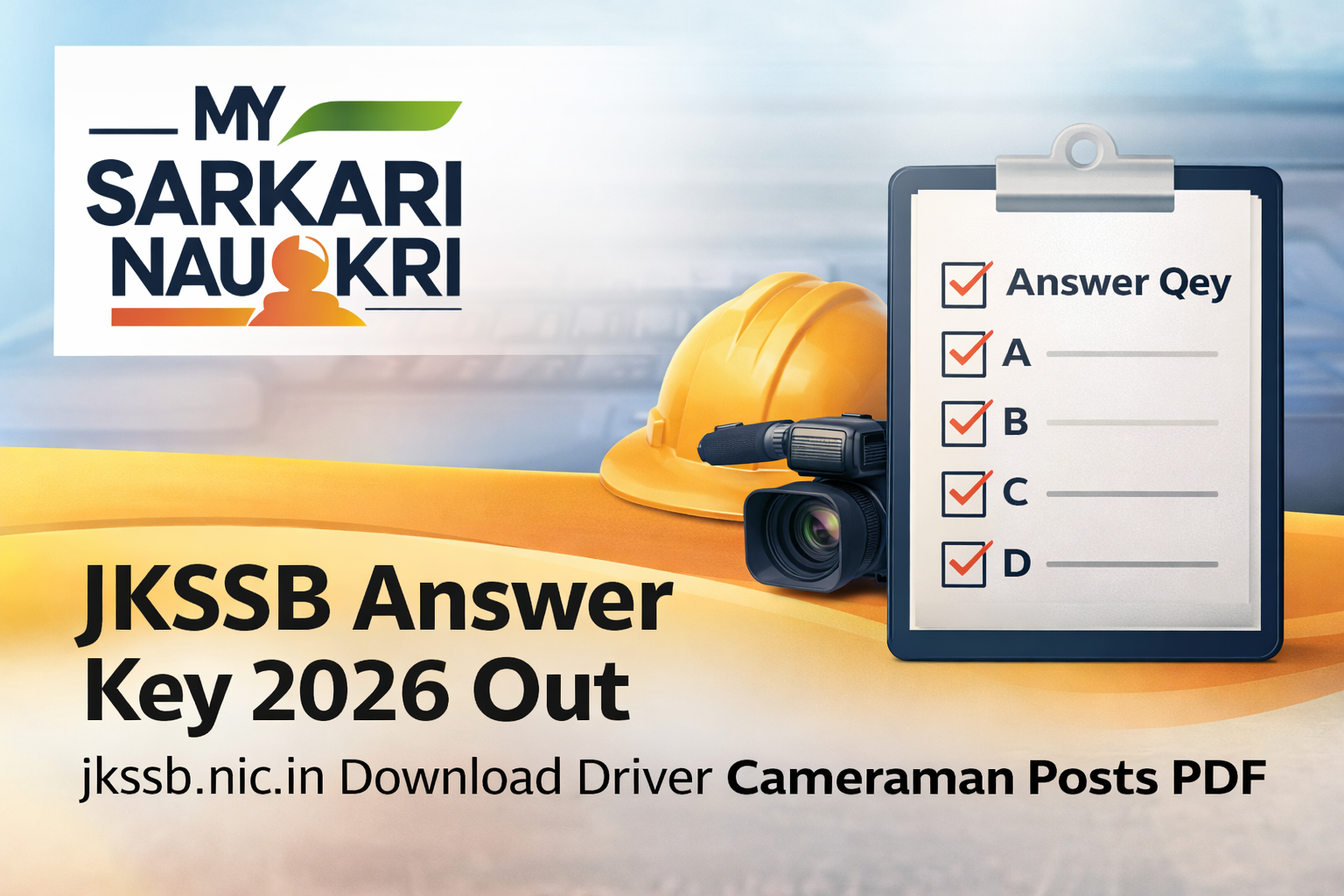 JKSSB Answer Key 2026 Out jkssb.nic.in Download Driver Cameraman Posts PDF