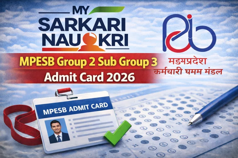 MPESB Group 2 Sub Group 3 Admit Card 2026