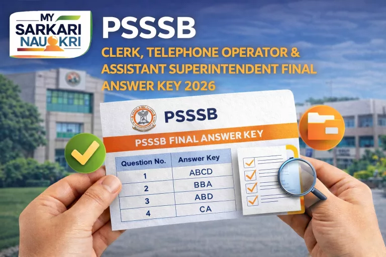 PSSSB Clerk, Telephone Operator & Assistant Superintendent Final Answer Key 2026
