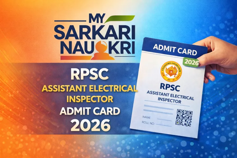 RPSC Assistant Electrical Inspector Admit Card 2026