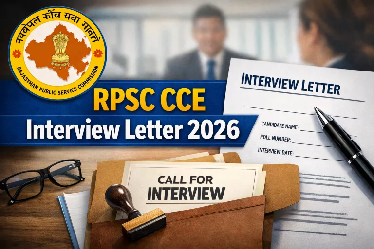 RPSC CCE Interview Letter 2026