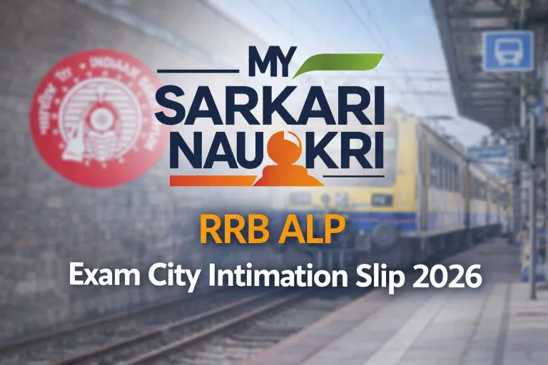 RRB ALP Exam City Intimation Slip 2026