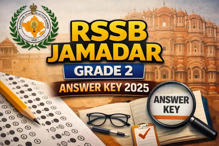 RSSB Jamadar Grade 2 Answer Key 2025