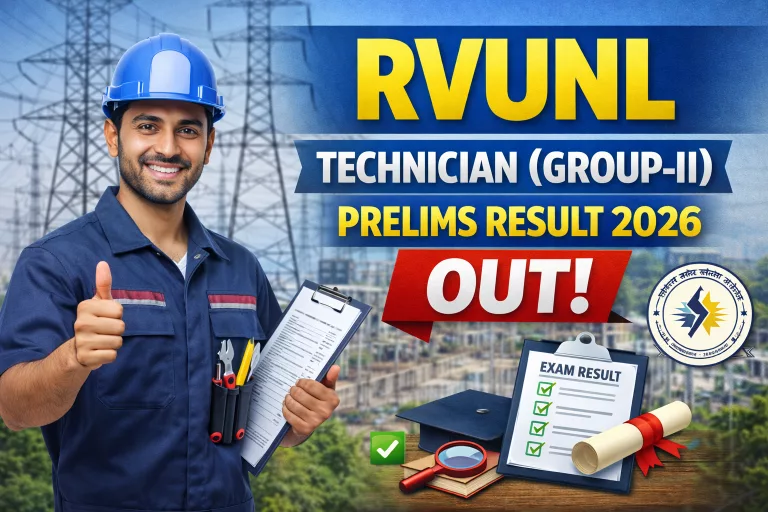 RVUNL Technician (Group-II) Prelims Result 2026