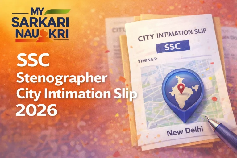 SSC Stenographer City Intimation Slip 2026