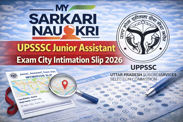 UPSSSC Junior Assistant Exam City Intimation Slip 2026