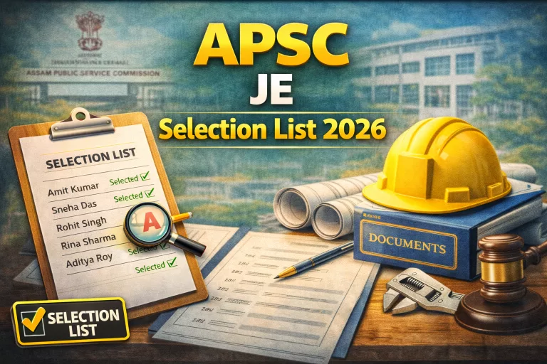 APSC JE Selection List 2026
