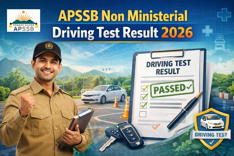 APSSB Non Ministerial Driving Test Result 2026