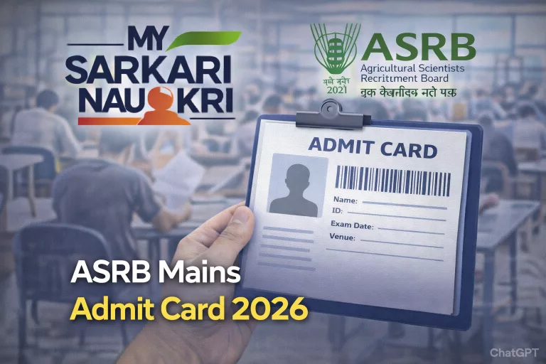 ASRB Mains Admit Card 2026