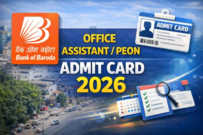 Bank of Baroda Office Assistant/ Peon Admit Card 2026