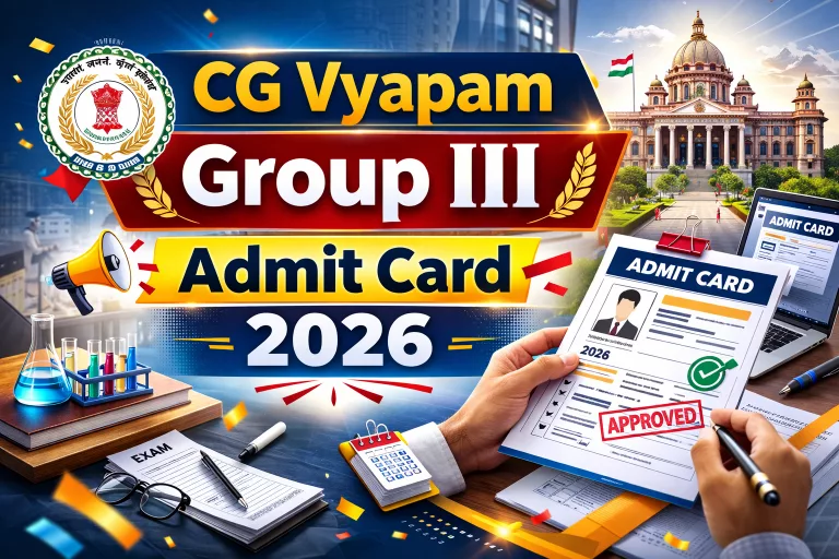 CG Vyapam Group III Admit Card 2026