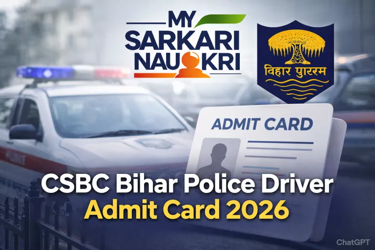 CSBC Bihar Police Driver Admit Card 2026