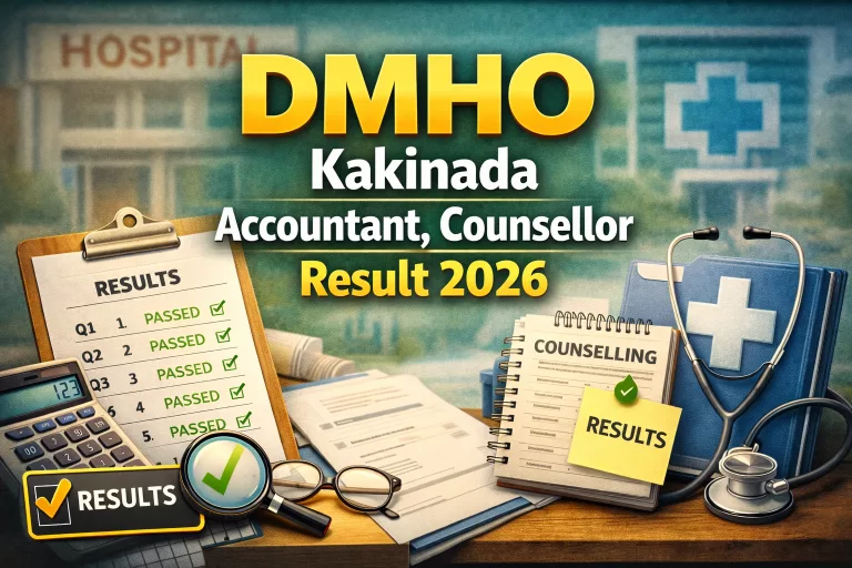DMHO Kakinada Accountant, Counsellor Result 2026