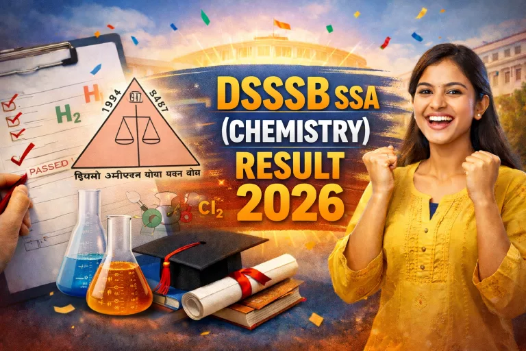 DSSSB SSA (Chemistry) Result 2026